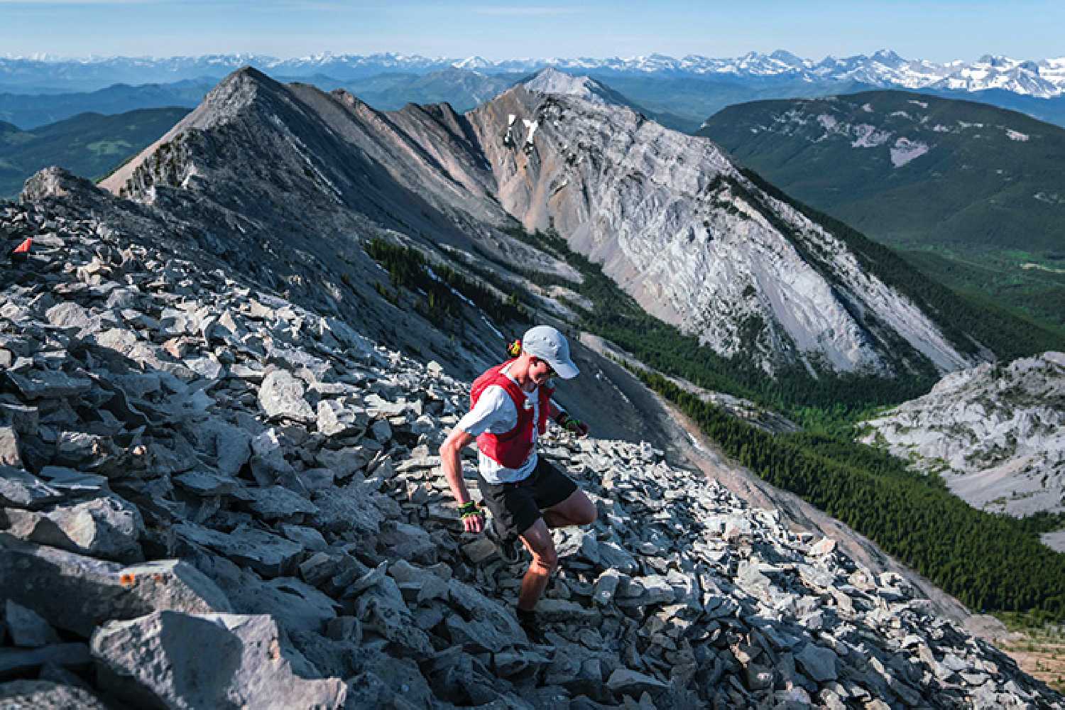 Austin Jones in the Minotaur Skyrace in June 2024. The race is 35 km long, with a vertical climb of 2,800 m. Jones completed the race with a time of 5:26:01